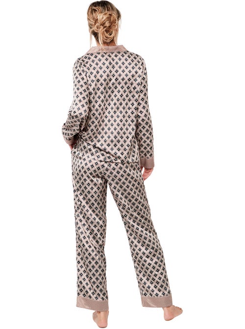 Pyjama broek shirt lange mouwen p116 satin sublime - Kiabi Pyjama broek shirt lange mouwen p116 satin sublime - Kiabi