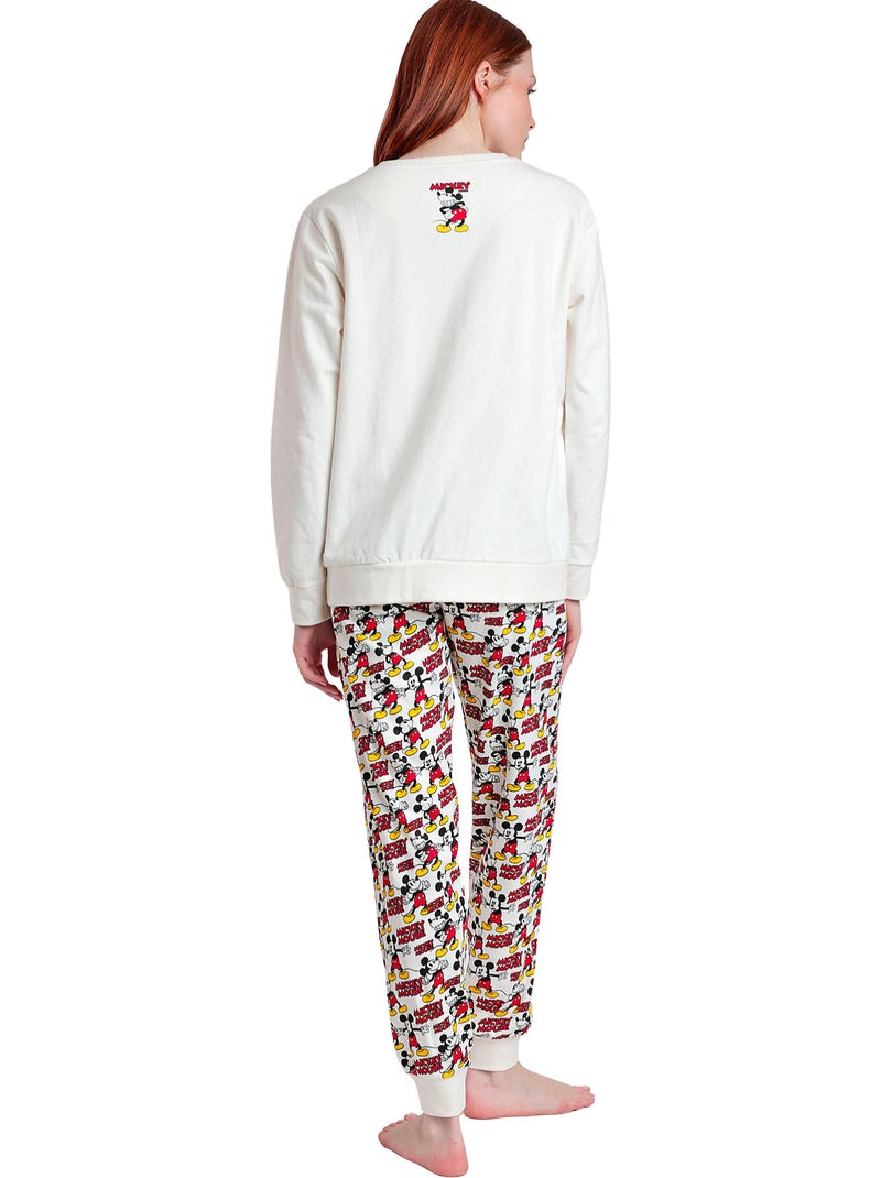 Pyjama broek sweats best mickey disney Ecru - Kiabi