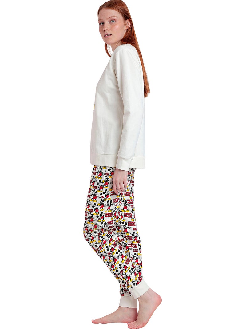 Pyjama broek sweats best mickey disney Ecru - Kiabi