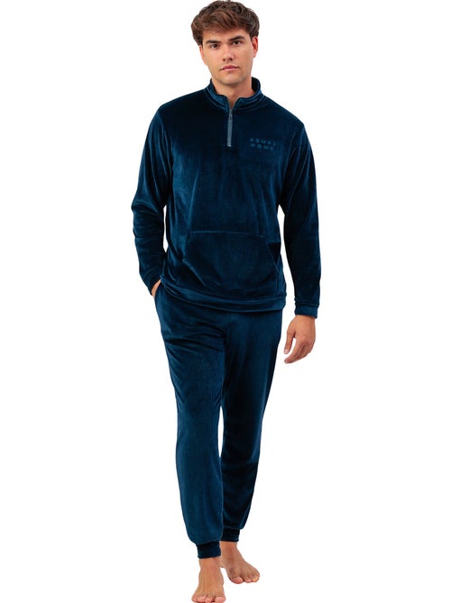 Pyjama broek sweatshirt hoge kraag rits corduroy - Kiabi Pyjama broek sweatshirt hoge kraag rits corduroy - Kiabi