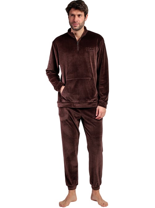 Pyjama broek sweatshirt hoge kraag rits corduroy - Kiabi Pyjama broek sweatshirt hoge kraag rits corduroy - Kiabi