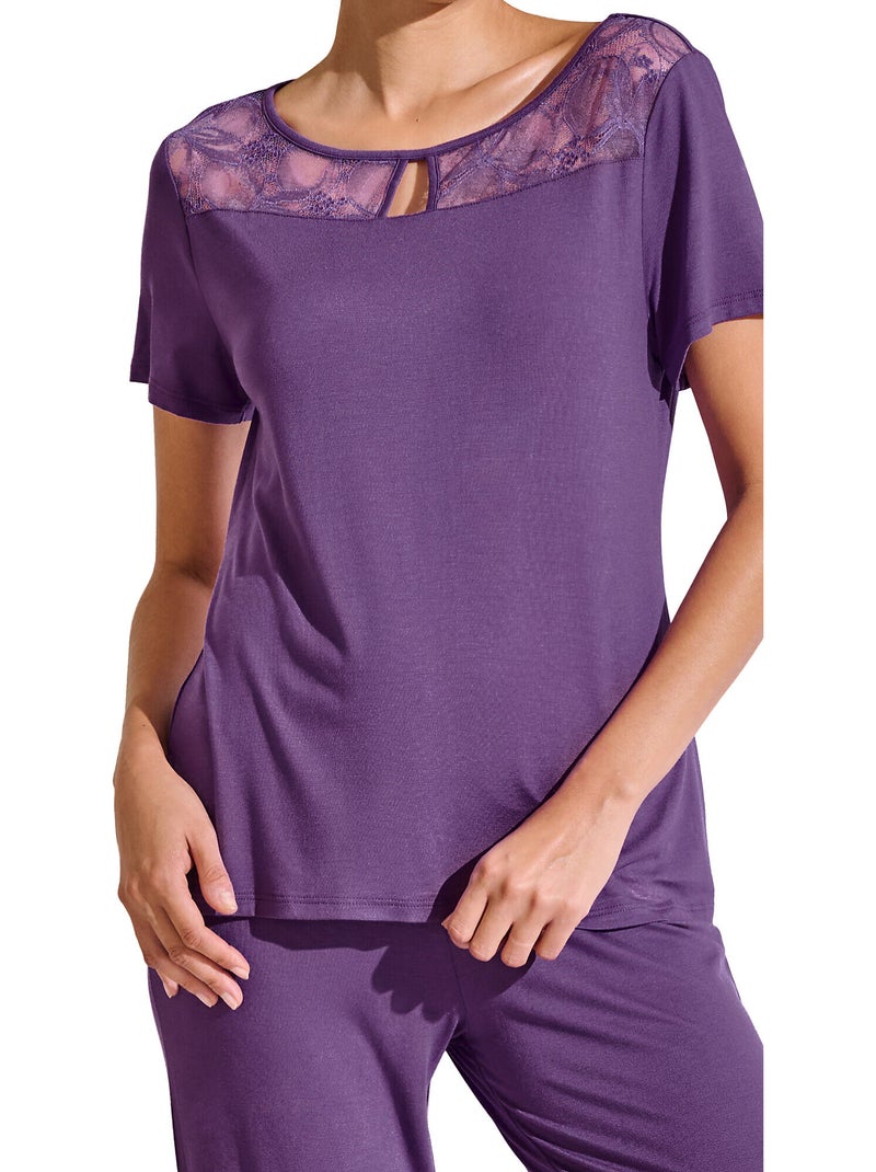 Pyjama broek t-shirt patricia Paars - Kiabi
