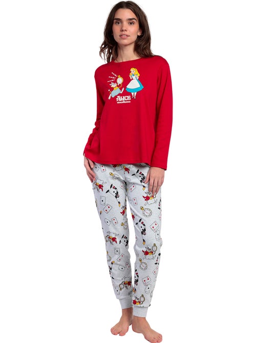 Pyjama broek top lange mouwen alice in wonderland disney - Kiabi