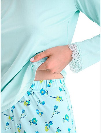 Pyjama broek top lange mouwen bloomy