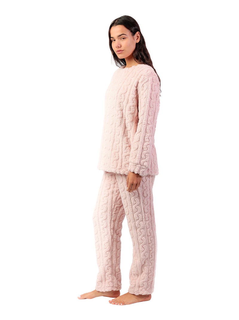 Pyjama broek top lange mouwen chains Roze - Kiabi