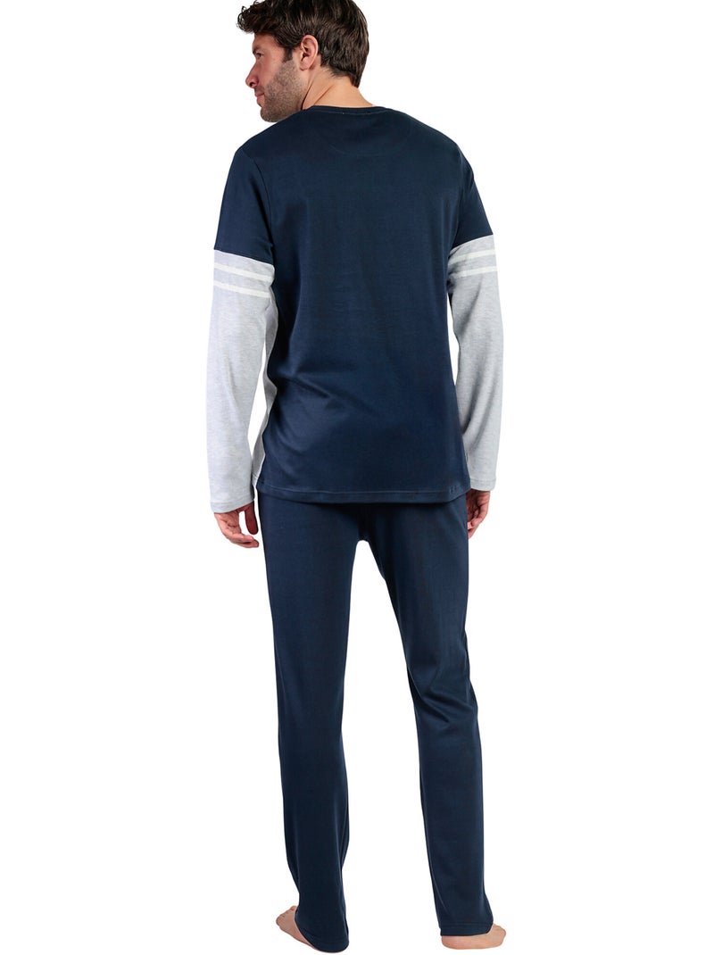 Pyjama broek top lange mouwen champions Marineblauw - Kiabi