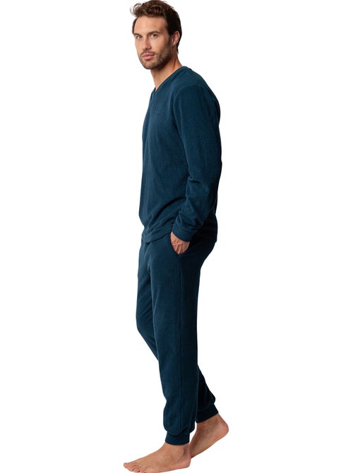 Pyjama broek top lange mouwen checks texture - Kiabi Pyjama broek top lange mouwen checks texture - Kiabi