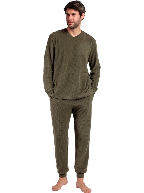 Pyjama broek top lange mouwen checks texture - Kiabi Pyjama broek top lange mouwen checks texture - Kiabi