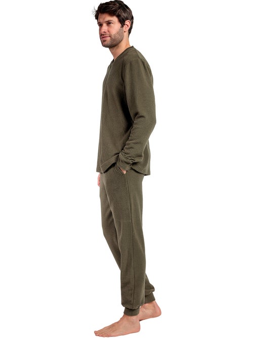 Pyjama broek top lange mouwen checks texture - Kiabi Pyjama broek top lange mouwen checks texture - Kiabi