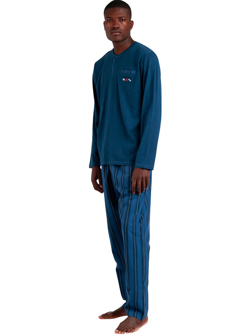 Pyjama broek top lange mouwen flags antonio miro Blauw - Kiabi