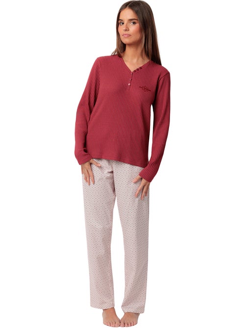 Pyjama broek top lange mouwen geometric flower - Kiabi Pyjama broek top lange mouwen geometric flower - Kiabi