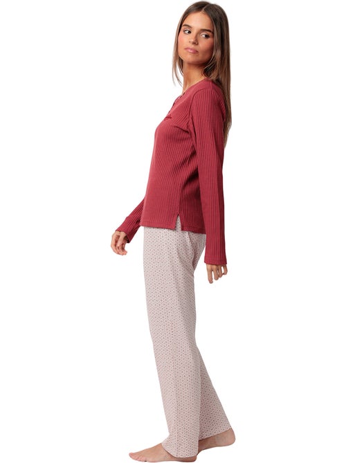 Pyjama broek top lange mouwen geometric flower - Kiabi Pyjama broek top lange mouwen geometric flower - Kiabi
