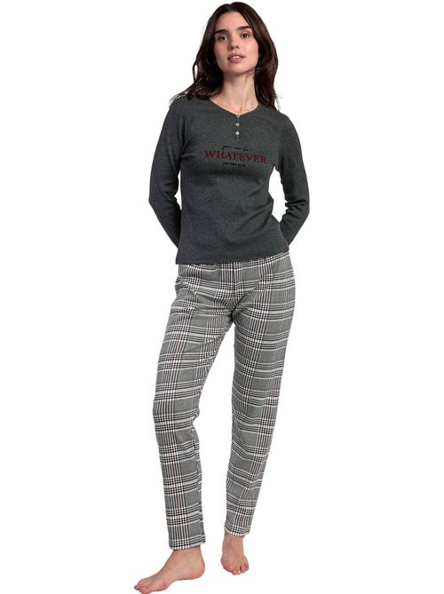 Pyjama broek top lange mouwen houndstooth - Kiabi Pyjama broek top lange mouwen houndstooth - Kiabi