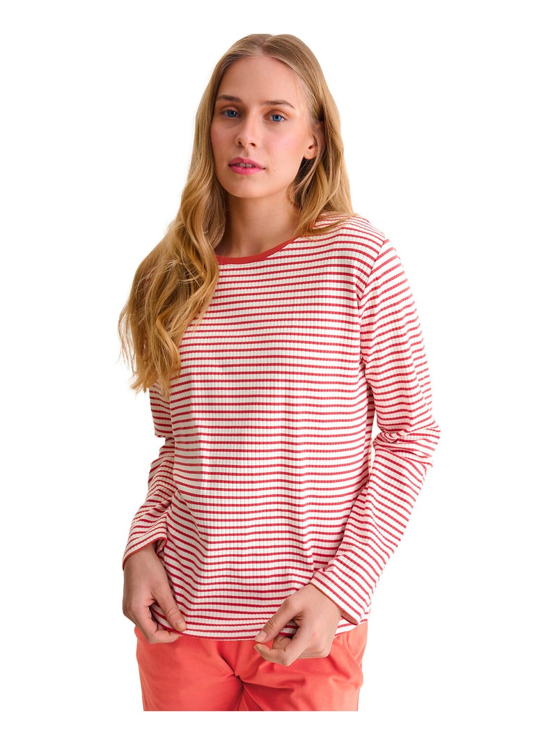Pyjama broek top lange mouwen infinity Koraaloranje - Kiabi