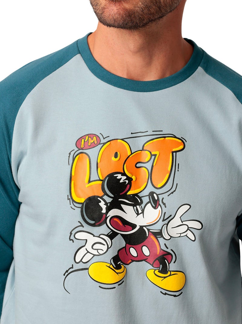 Pyjama broek top lange mouwen lost mickey disney Blauw - Kiabi