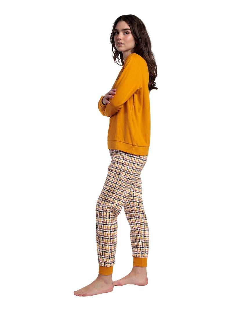Pyjama broek top lange mouwen loulou returns Geel - Kiabi