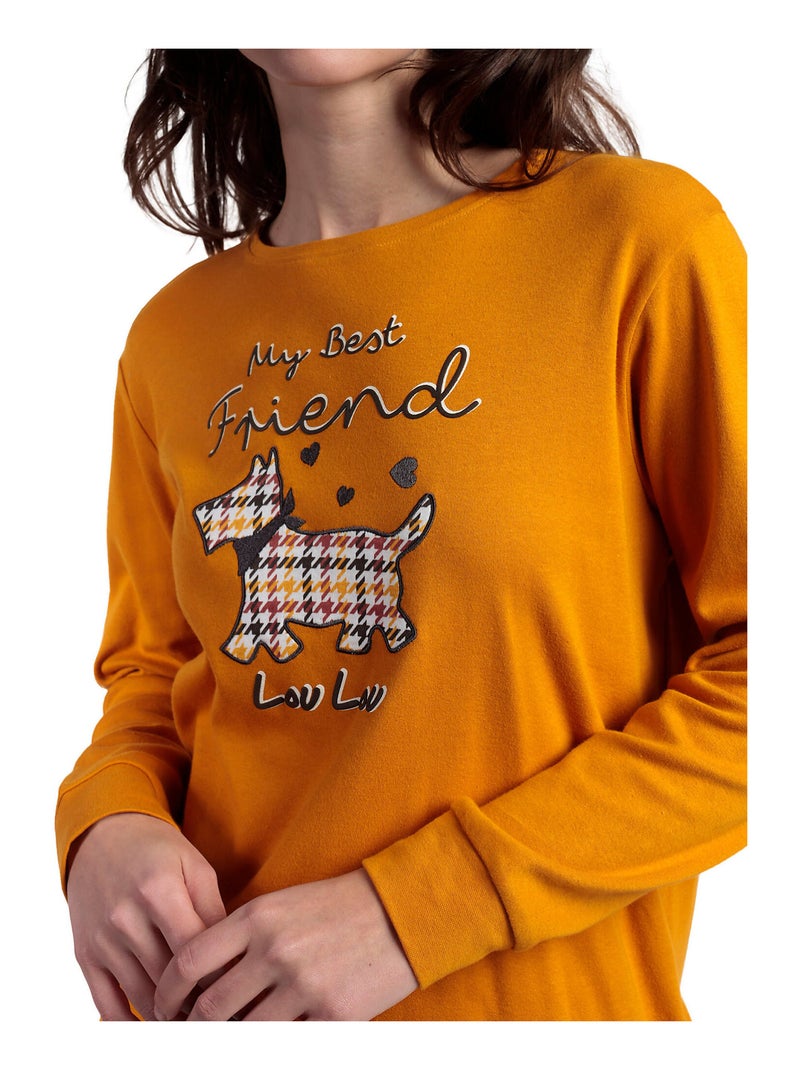 Pyjama broek top lange mouwen loulou returns Geel - Kiabi