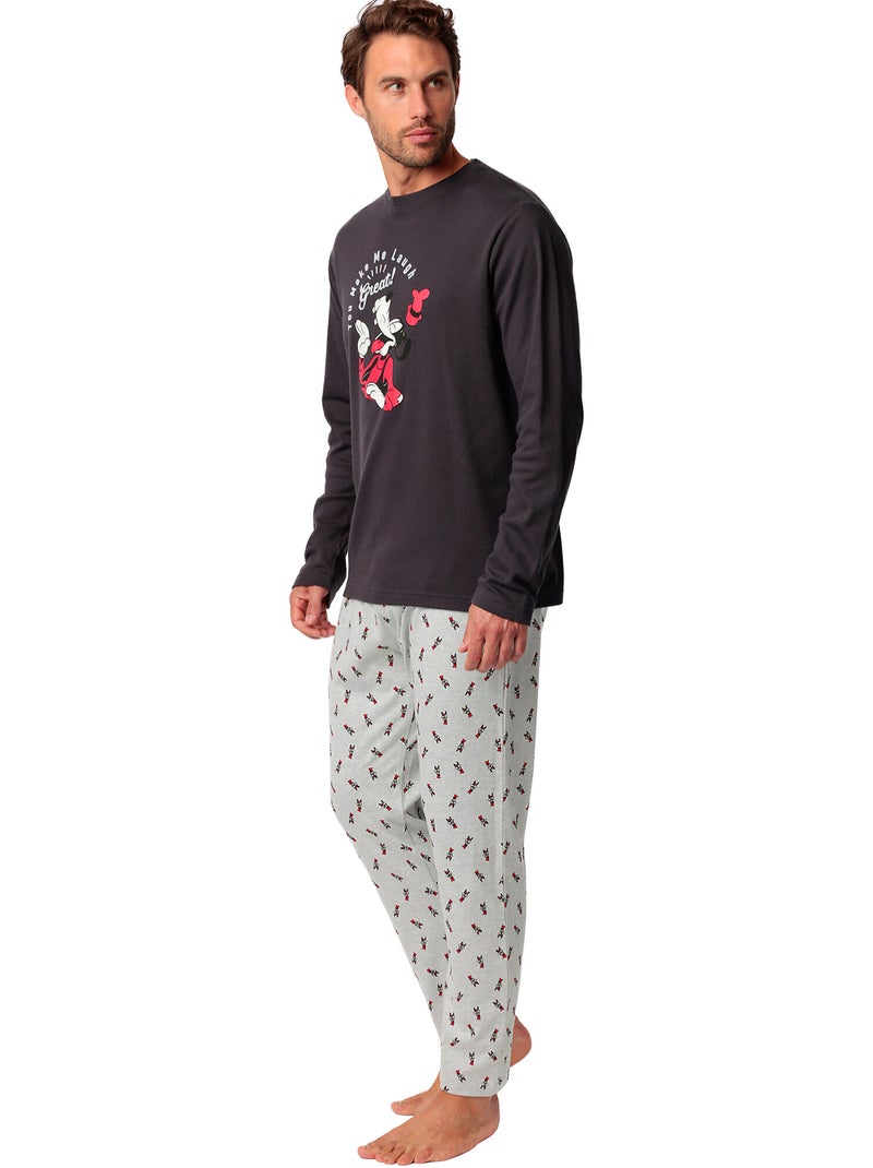 Pyjama broek top lange mouwen make me laugh disney Grijs - Kiabi