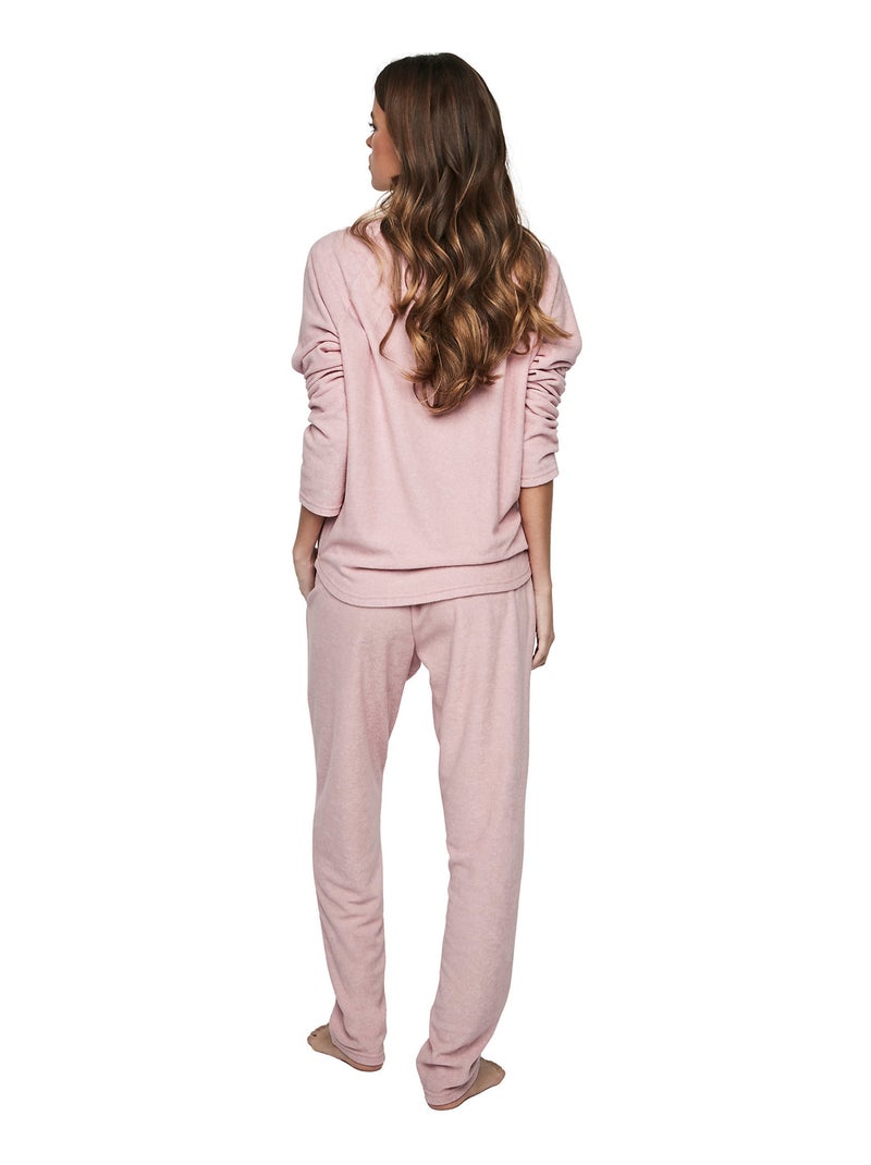 Pyjama broek top lange mouwen p103 cuddly Roze - Kiabi