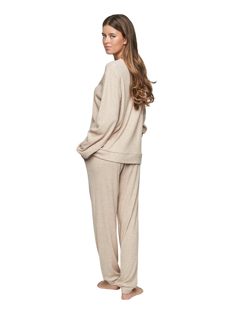Pyjama broek top lange mouwen p106 cloud nine Beige - Kiabi