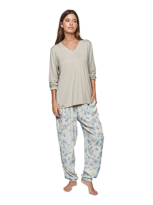 Pyjama broek top lange mouwen p107 jardins secrets - Kiabi Pyjama broek top lange mouwen p107 jardins secrets - Kiabi
