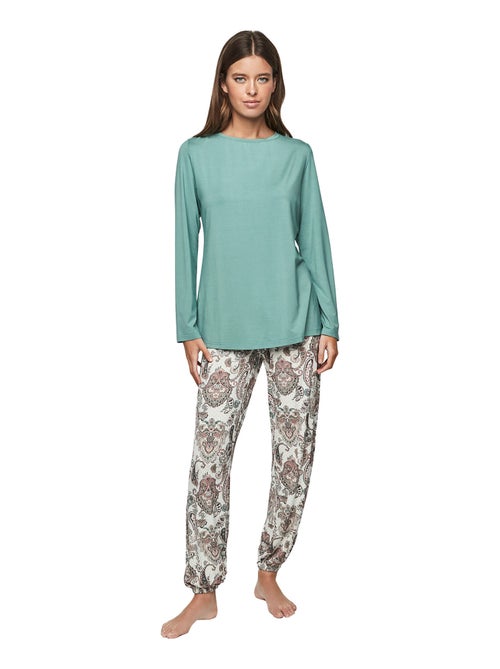Pyjama broek top lange mouwen p109 cachemire bamboo - Kiabi Pyjama broek top lange mouwen p109 cachemire bamboo - Kiabi