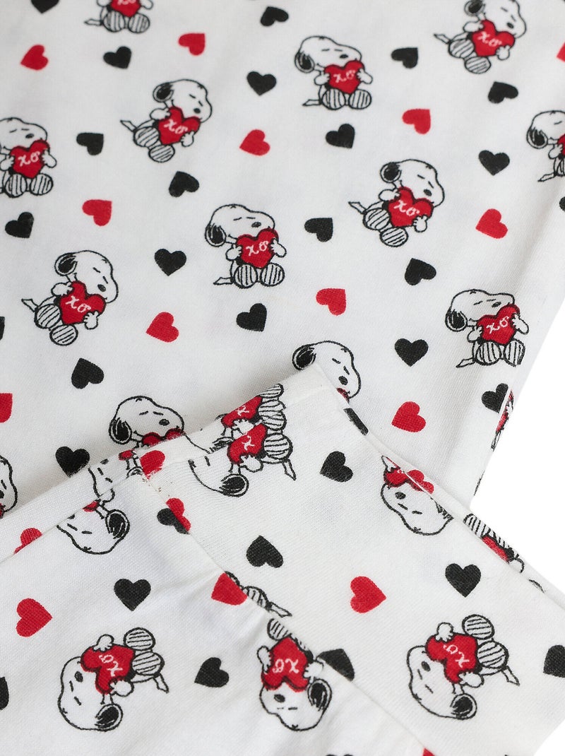 Pyjama broek top lange mouwen peanuts in my heart Rood - Kiabi