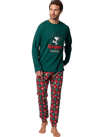 Pyjama broek top lange mouwen reindeer crossing peanuts