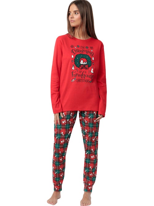 Pyjama broek top lange mouwen reindeer crossing peanuts - Kiabi Pyjama broek top lange mouwen reindeer crossing peanuts - Kiabi