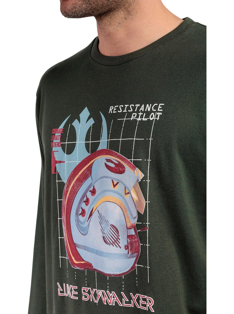 Pyjama broek top lange mouwen resistance pilot star wars Groen - Kiabi