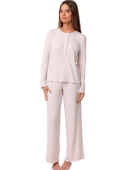 Pyjama broek top lange mouwen romantic - Kiabi Pyjama broek top lange mouwen romantic - Kiabi
