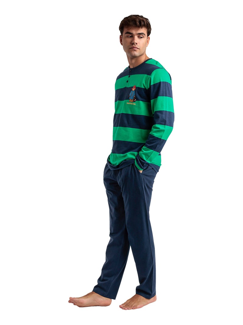 Pyjama broek top lange mouwen rugby paws paddington Marineblauw - Kiabi