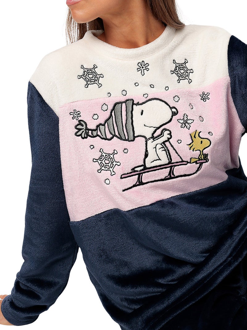 Pyjama broek top lange mouwen snow drift peanuts Blauw - Kiabi