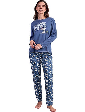 Pyjama broek top lange mouwen snow drift peanuts
