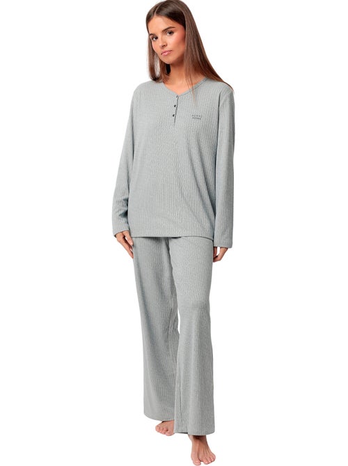 Pyjama broek top lange mouwen supersoft - Kiabi Pyjama broek top lange mouwen supersoft - Kiabi