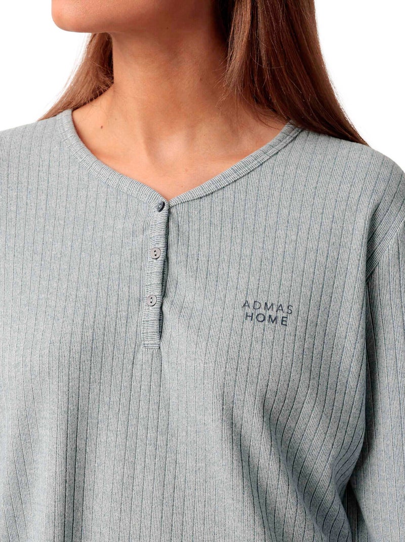 Pyjama broek top lange mouwen supersoft Blauw - Kiabi