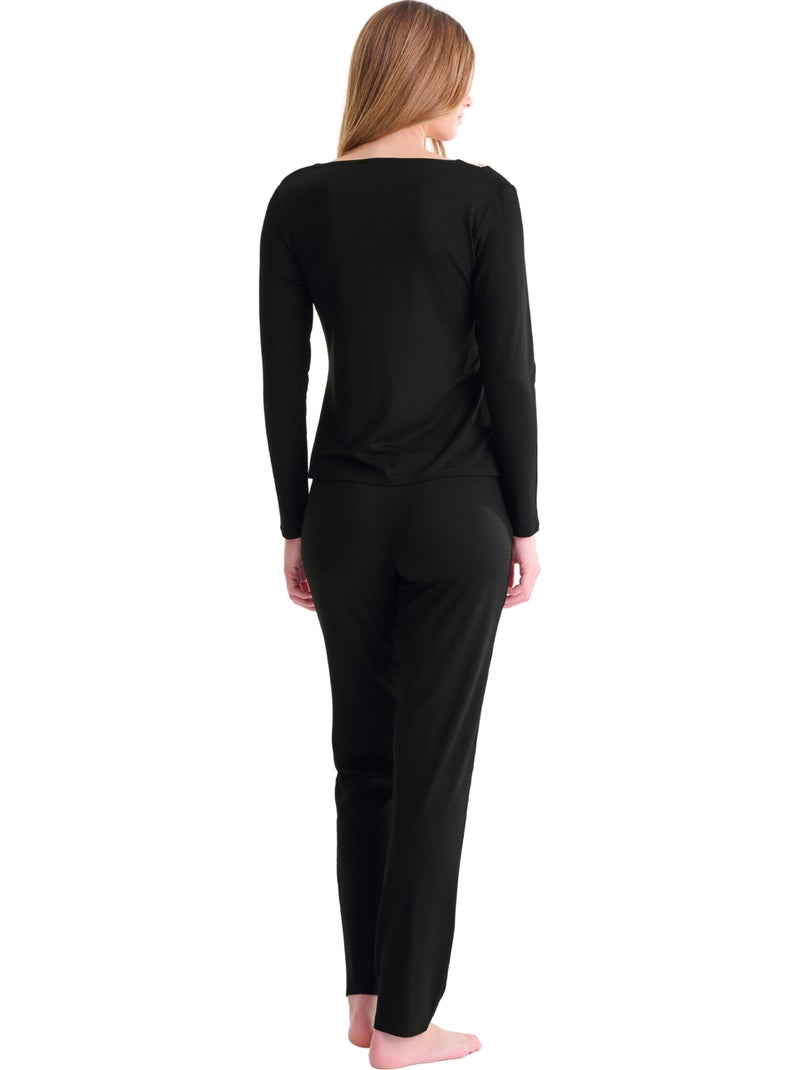 Pyjama broek top lange mouwen tania Zwart - Kiabi