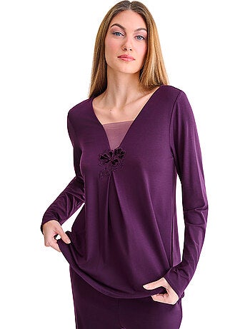Pyjama broek top lange mouwen velvet luxe