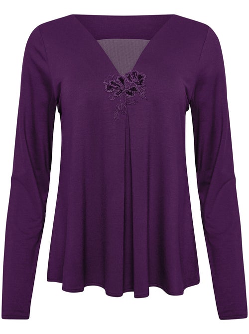 Pyjama broek top lange mouwen velvet luxe - Kiabi