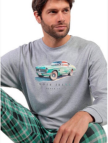 Pyjama broek top lange mouwen vintage car lois