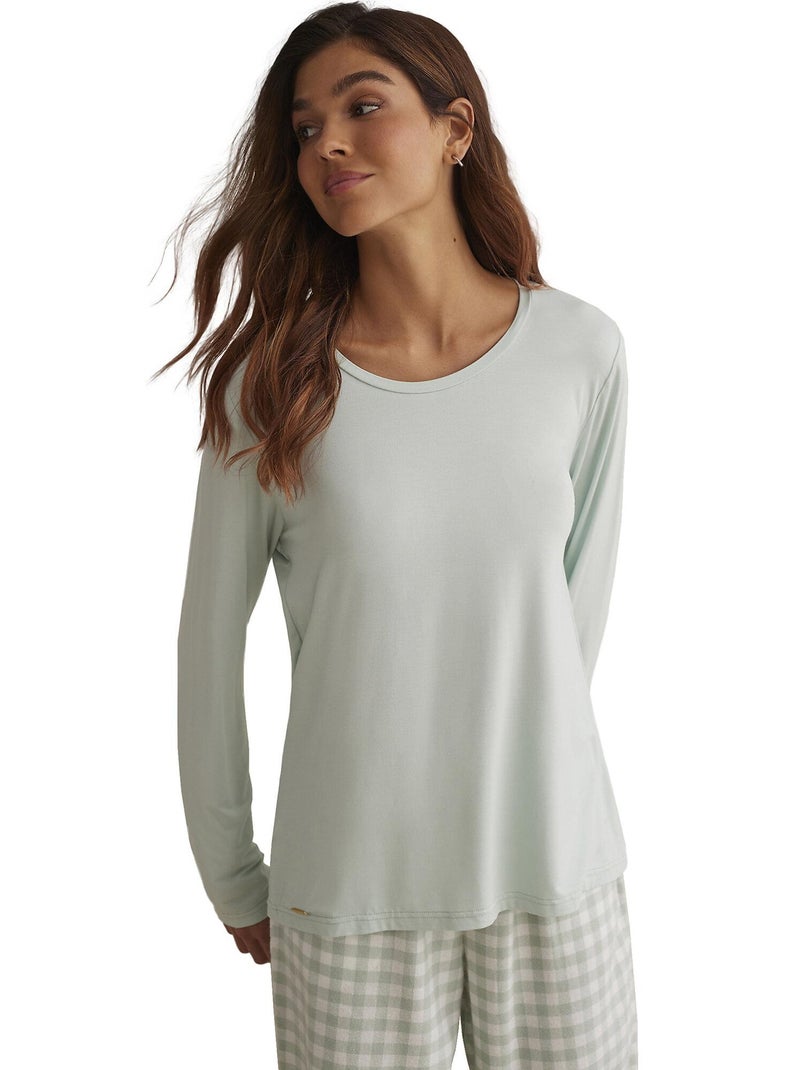 Pyjama broek top met lange mouwen vichyp91 Groen - Kiabi