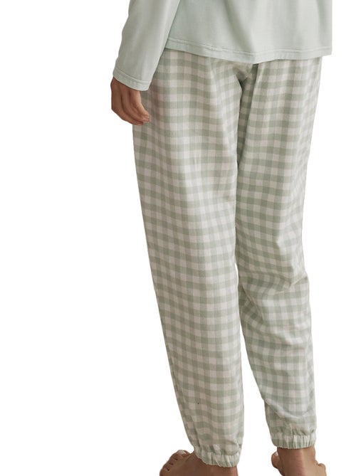 Pyjama broek top met lange mouwen vichyp91 - Kiabi Pyjama broek top met lange mouwen vichyp91 - Kiabi