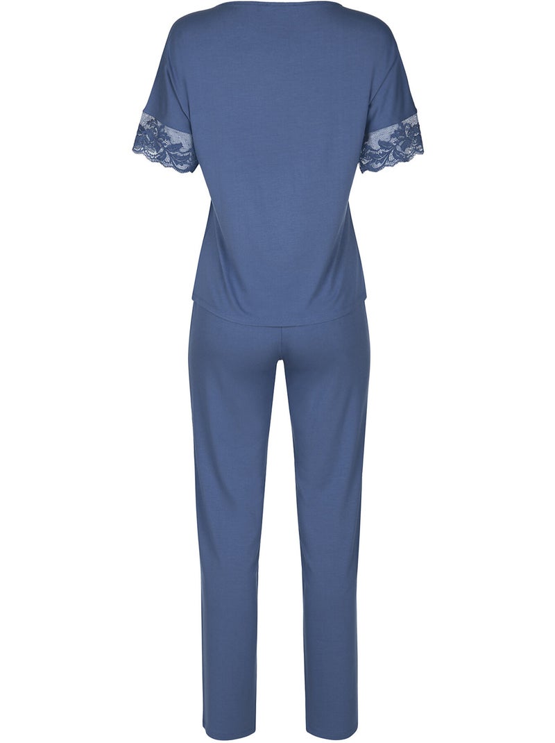 Pyjama broek top slipe mouwen juliette Blauw - Kiabi