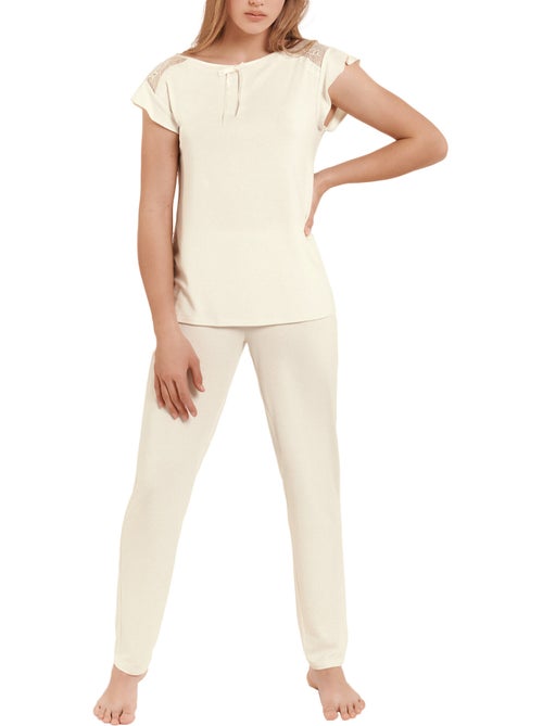 Pyjama broek top slipe mouwen loungewear harvest - Kiabi Pyjama broek top slipe mouwen loungewear harvest - Kiabi