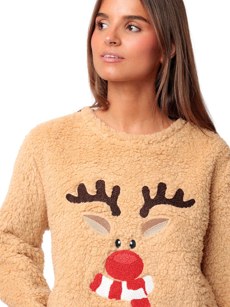 Pyjama broek trui reindeer Bruin - Kiabi