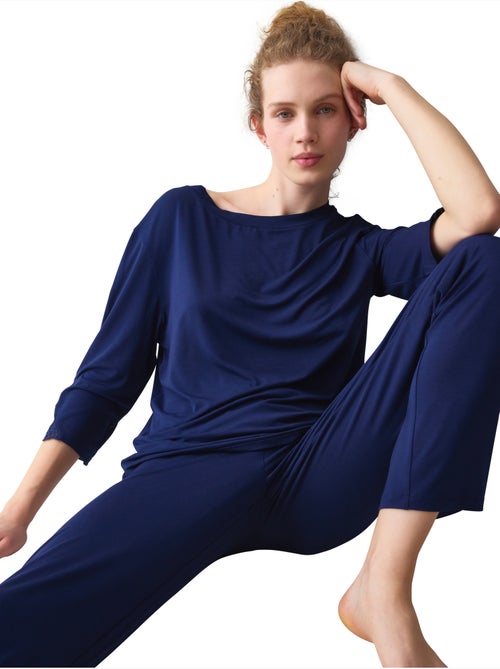Pyjama broek tuniek driekwart mouwen amourette - Kiabi Pyjama broek tuniek driekwart mouwen amourette - Kiabi