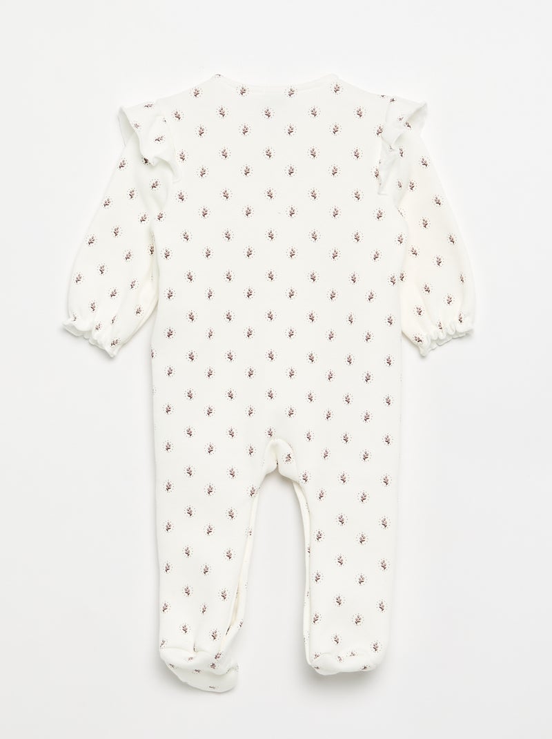 Pyjama chaud dors bien avec pieds Blanc - Kiabi