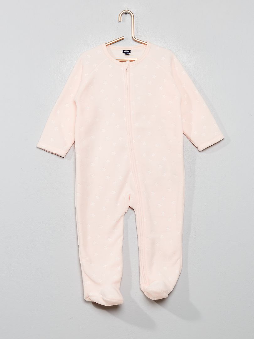 Pyjama chaud en polaire rose clair - Kiabi