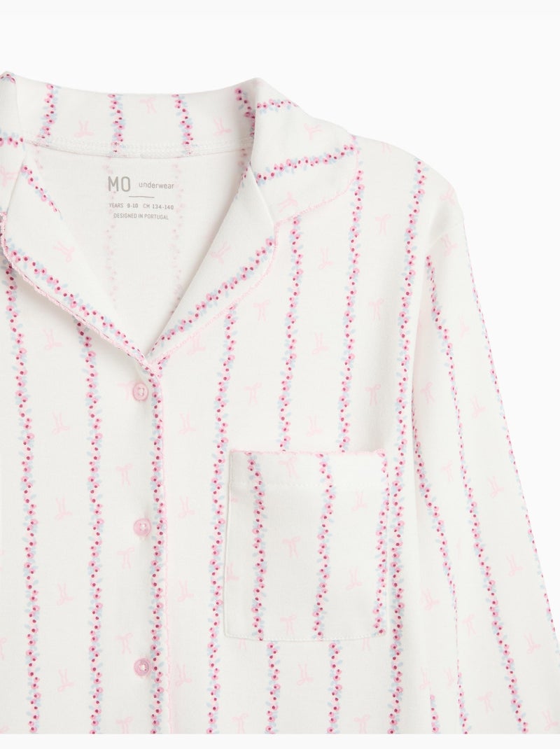 Pyjama chemisé, mo fashion Blanc - Kiabi