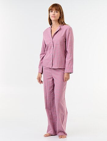 Pyjama chemise + pantalon à motif - 2 pièces